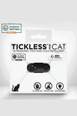 Tickless® Mini Vegyszermentes, tölthető kullancs- és bolhariasztó készülék macskáknak - fekete